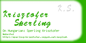 krisztofer sperling business card